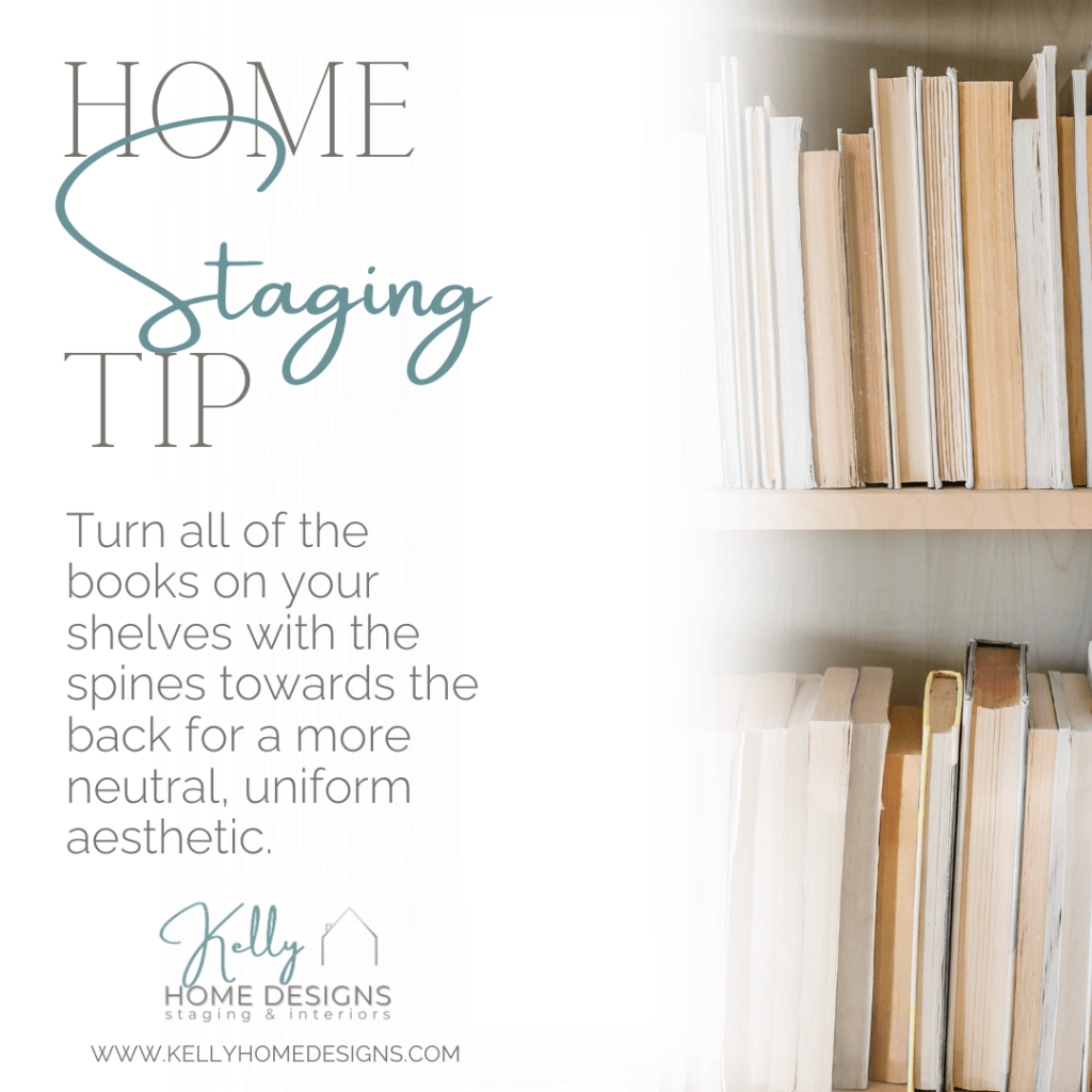 staging books on a shelf